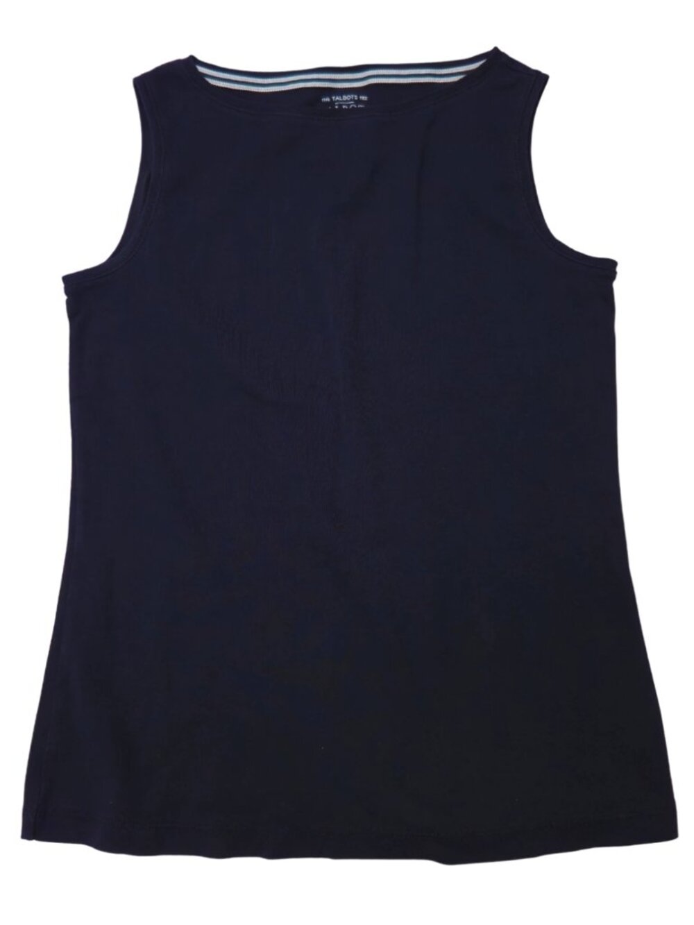 Talbots Tank Top Petite SP Navy Blue Scoop Neck Sleeveless Stretch Pima Cotton